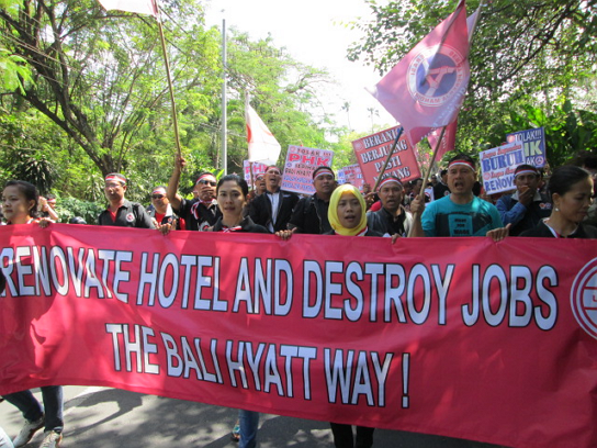 bali hotel working conditions protest